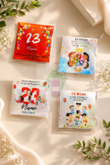 23 Nisan özel hediye ikram kesesi 15 adet Kendinden Yapışkanlı Şeffaf Poşet 10x10 cm