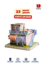 ICE CREAM EV 3 Boyutlu Eğitici Puzzle 3d Karton Yapboz