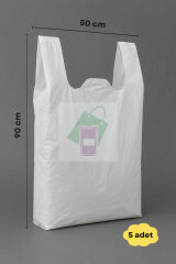 Atlet Poşet 50x90 Cm Jumbo Boy 5 Adet Kalın Sağlam Çok Amaçlı Taşıma Torbası