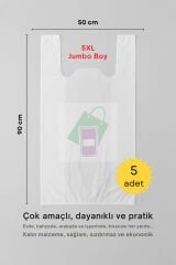 Atlet Poşet 50x90 Cm Jumbo Boy 5 Adet Kalın Sağlam Çok Amaçlı Taşıma Torbası