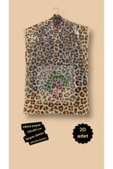Elbise Poşeti LEOPAR DESEN (60X90 CM) Askı Delikli (20 ADET) Şeffaf Kıyafet Koruma Hurç Kılıf Naylon