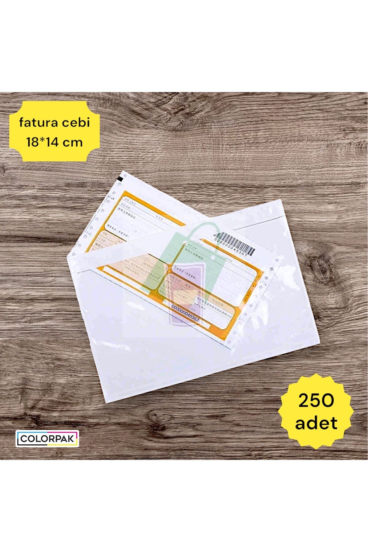 Kargo Fatura Cebi (18x14 cm) yapışkanlı şeffaf (250 Adet)
