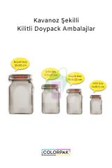 Kavanoz Desenli Fermuarlı Sızdırmaz Şeffaf Doypack Ambalaj - 25 adet - 21x30x8 cm - büyük boy