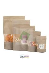 Doypack 8,5*14,5 cm Kraft Pencereli 50 Adet