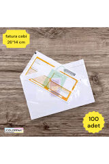 Kargo Fatura Cebi (26x14 cm) yapışkanlı şeffaf (100 Adet)