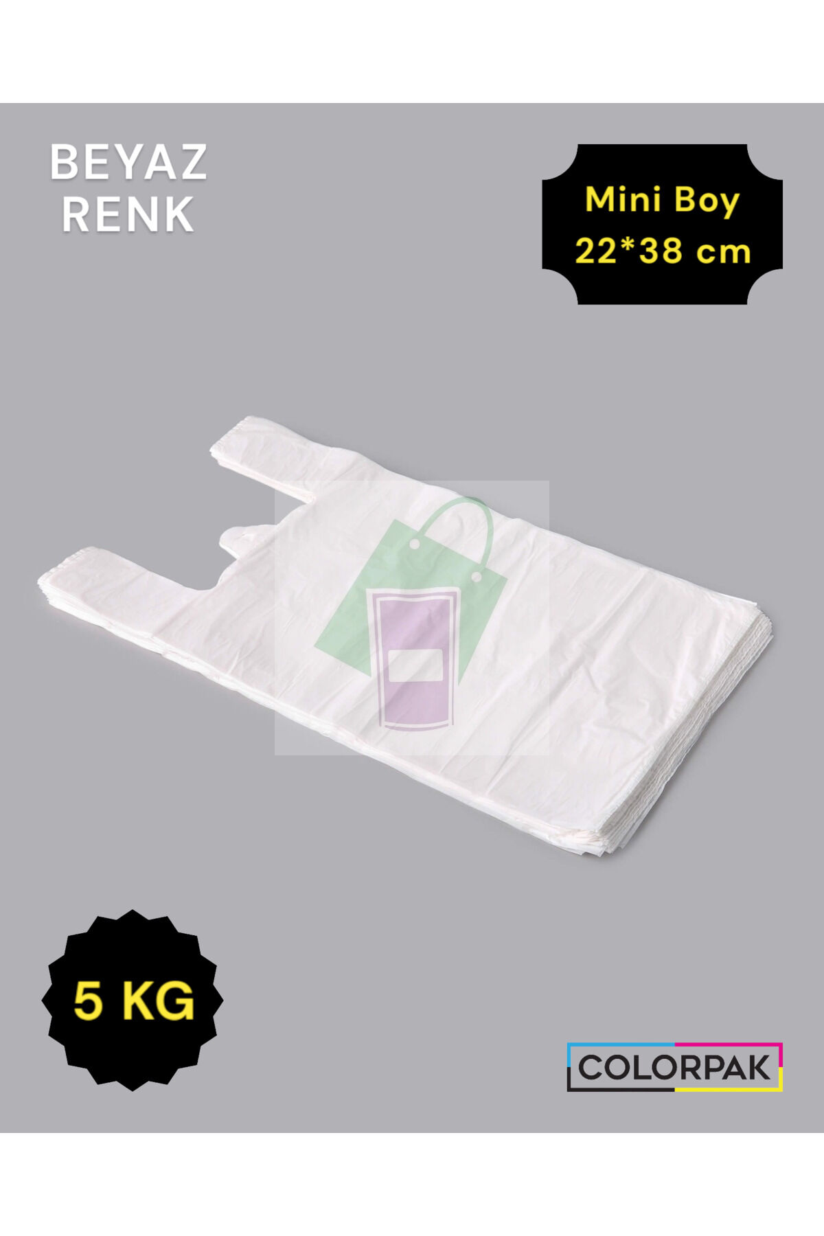 Atlet Poşet (22*38 cm) BEYAZ (5 KG) Market Poşeti