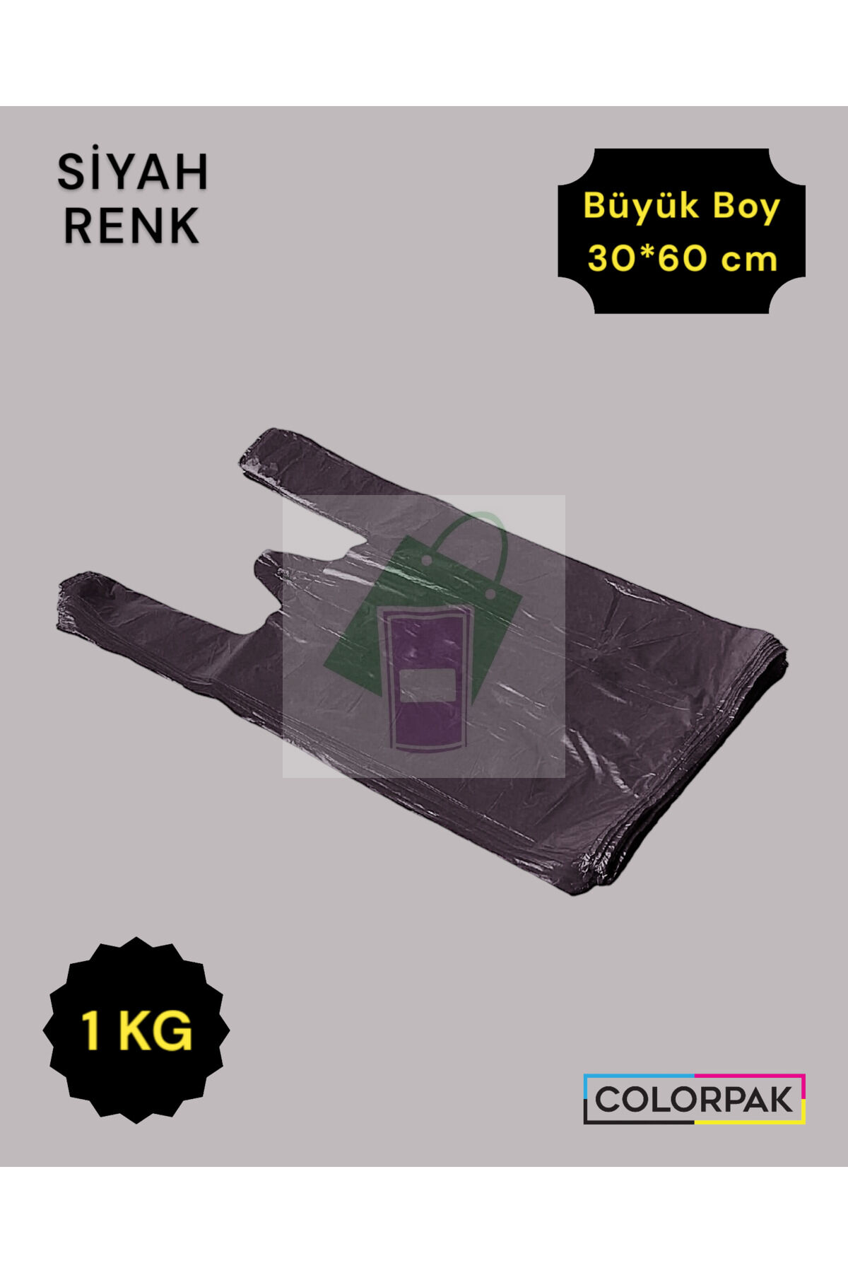 Atlet Poşet (30*60 cm) SİYAH (1 KG) Market Poşeti