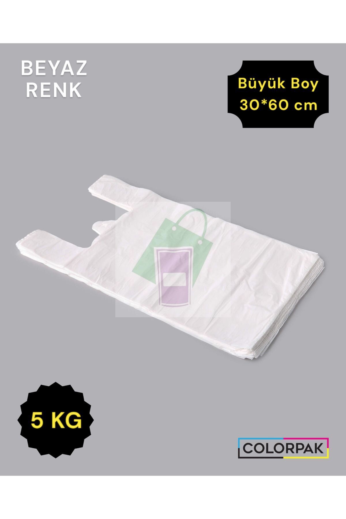 Atlet Poşet (30X60 CM) Beyaz (5 KG) Market Poşeti