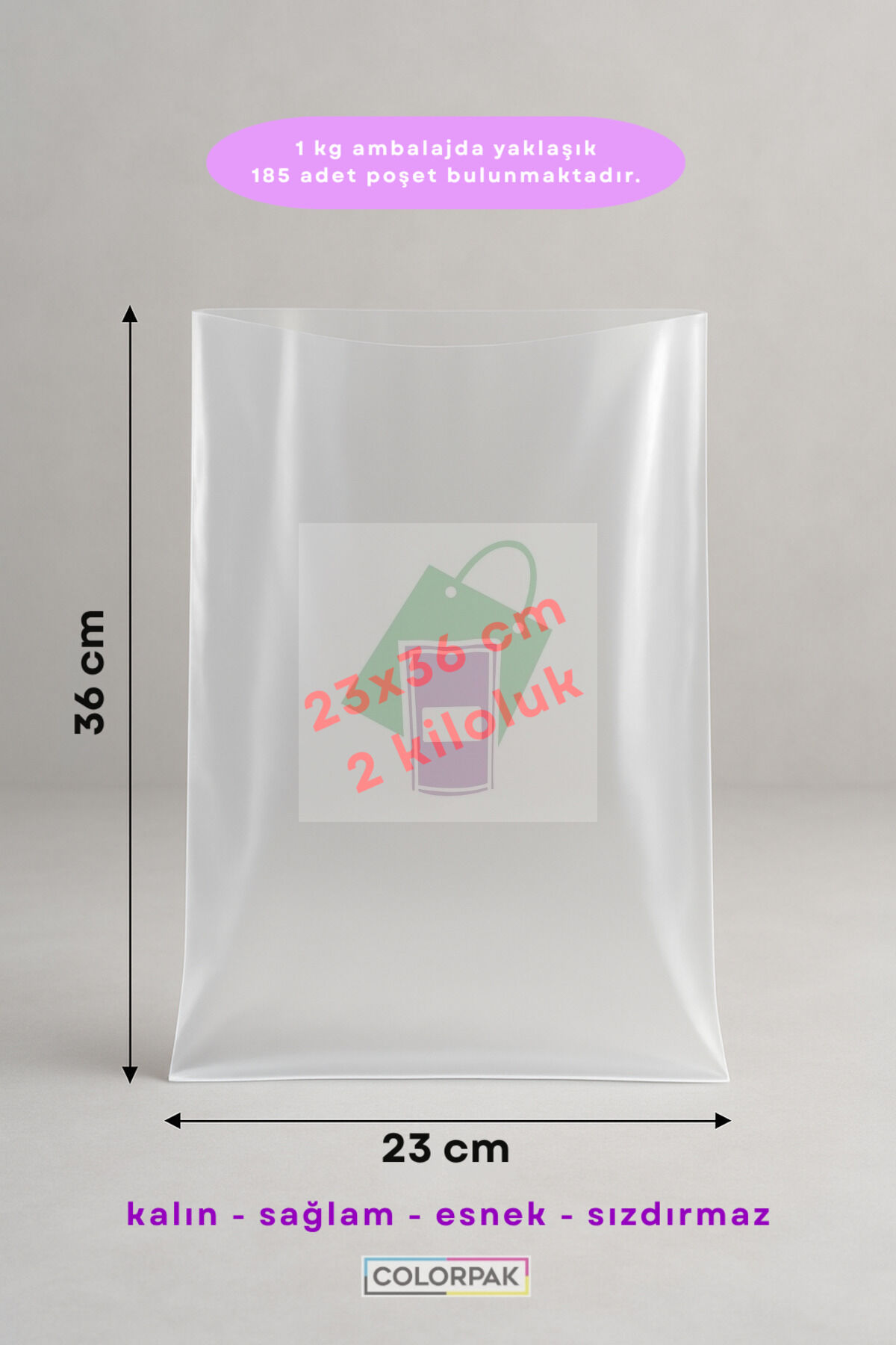 ŞEFFAF NAYLON TORBA 23x36cm (ikilik) BAKLİYAT ET BUZDOLABI POŞETİ miktar:1 kg