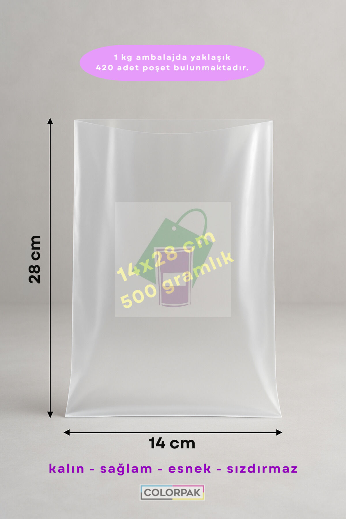 ŞEFFAF NAYLON TORBA 14x28cm (yarımlık) BAKLİYAT ET BUZDOLABI POŞETİ miktar:1 kg