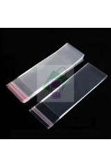10x17+5 cm Bantlı Şeffaf Jelatin Torba - 100 Adet - Dayanıklı Yırtılmaz Bantlı Ambalaj Poşeti