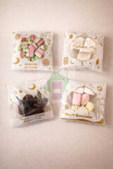Ramazan Temalı Karışık Poşet – Şeker Lokum Hediyelik İçin Bantlı Jelatin Torba 10x10 cm
