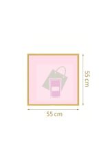 Çiçek Buket Ambalaj Jelatin Kağıdı (PEMBE zemin ve GOLD kenarlı) Mat Opp 55x55cm 5 adet