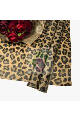 Çiçek Buket Ambalaj Kağıdı - Hediye Paketleme Kağıdı (Leopar Desen) KRAFT 55x55cm (5 adet)