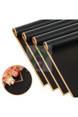 Çiçek Buket Ambalaj Jelatin Kağıdı (SİYAH zemin ve GOLD kenarlı) Mat Opp 55x55cm 5 adet