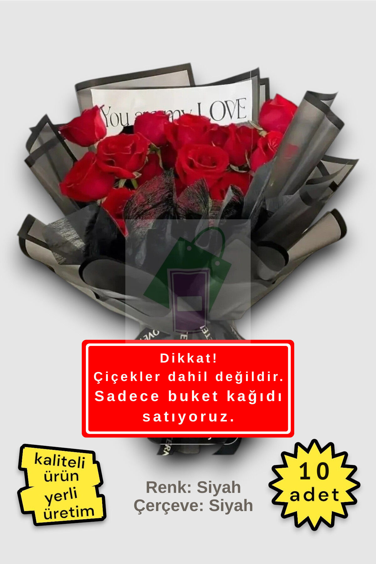Çiçek Buket Ambalaj Jelatin Kağıdı (SİYAH ZEMİN VE SİYAH KENARLI) Mat Opp 55x55cm 10adet