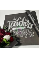 Çiçek Buket Ambalaj Jelatin Kağıdı (TEACHER-ÖĞRETMENLER GÜNÜ ÖZEL SERİ-2) Mat Opp 58x58cm (5 adet)